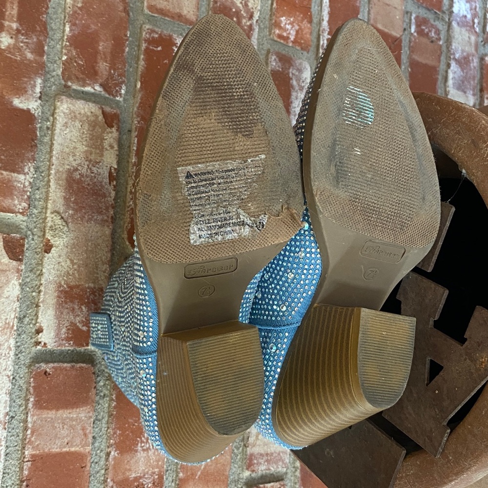 Glitter Rhinestone BLUE Booties - Picture 9 of 10